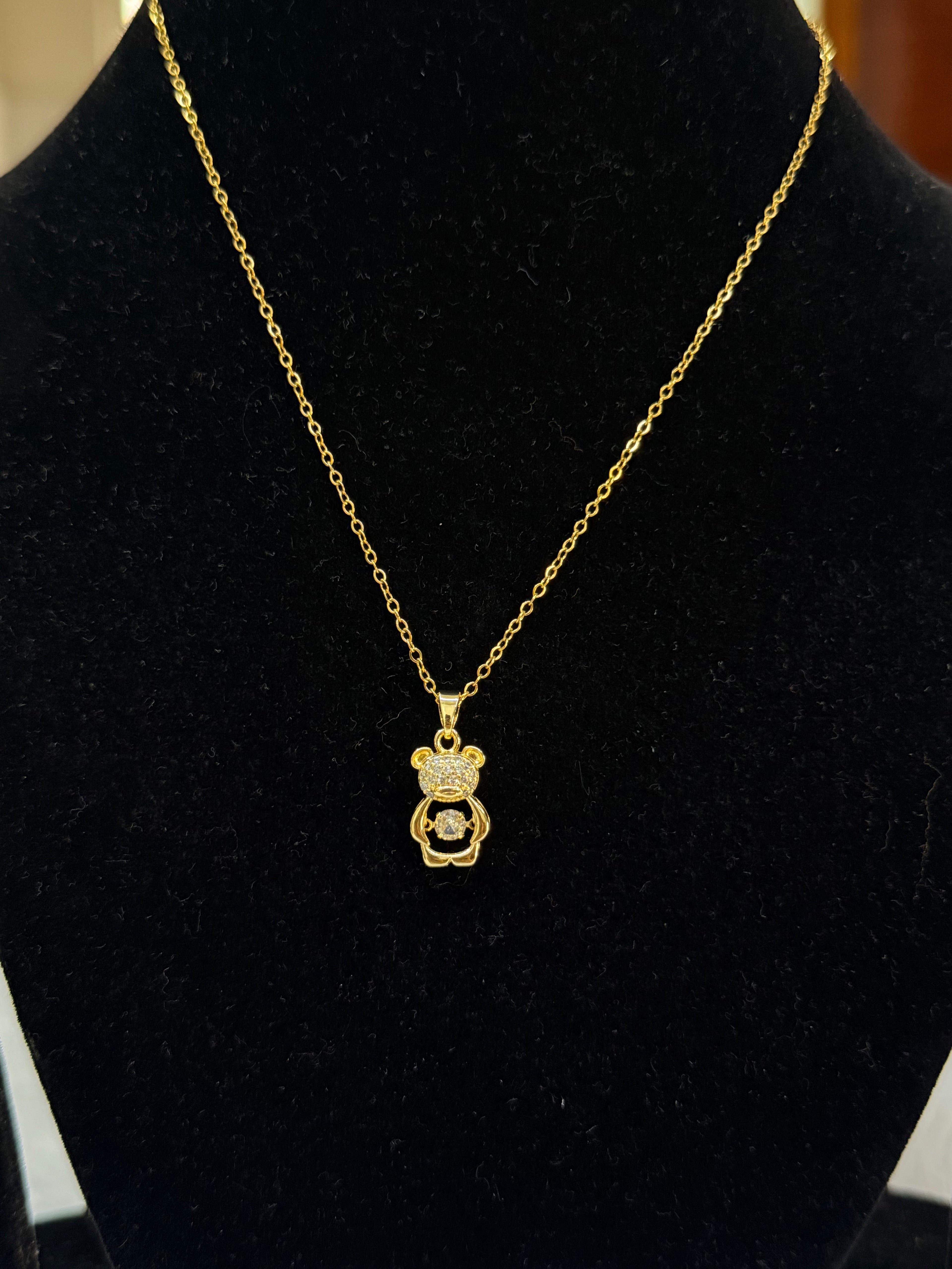 Teddy bear stone pendant