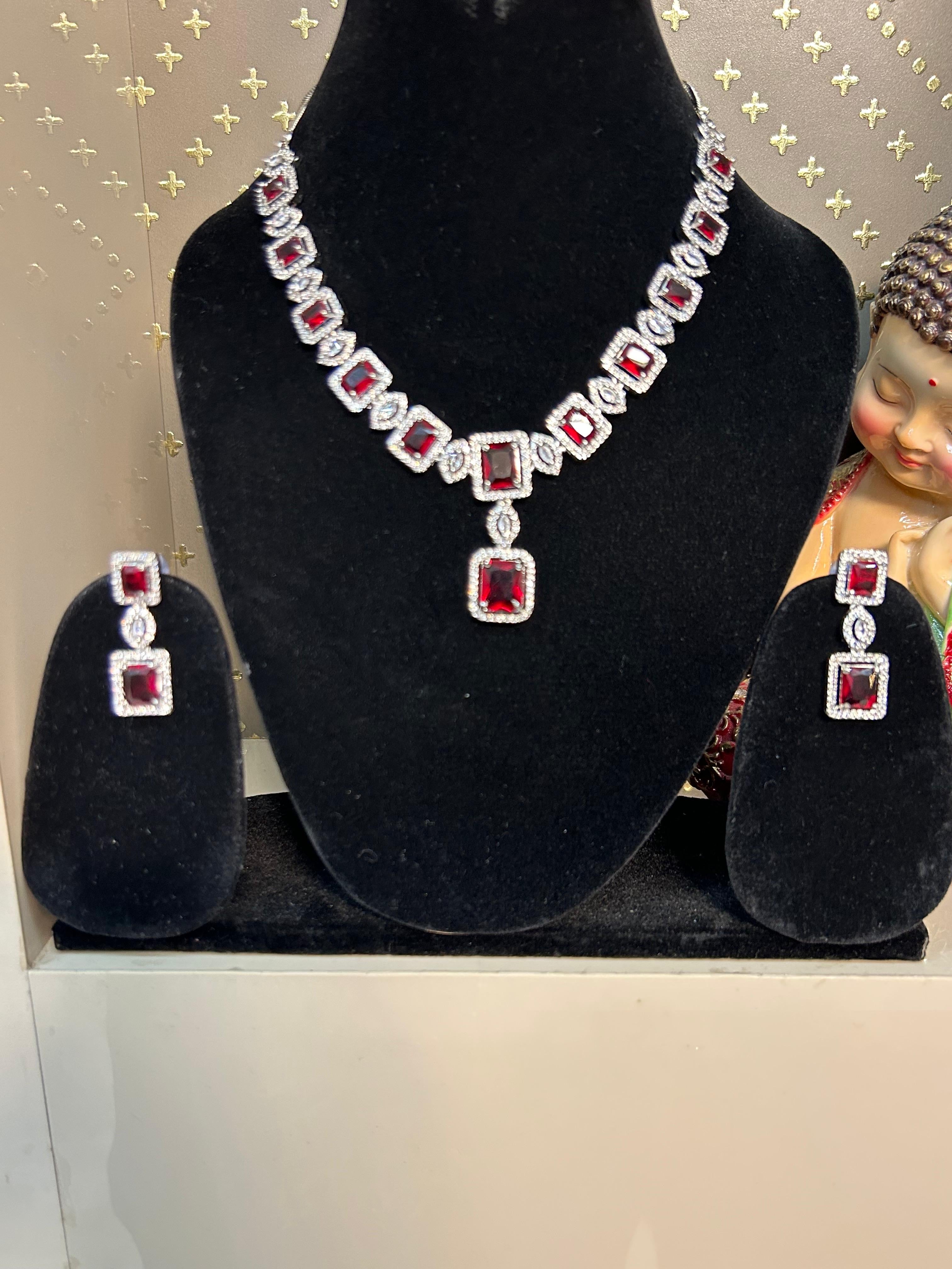 American diamond single layer stunning set