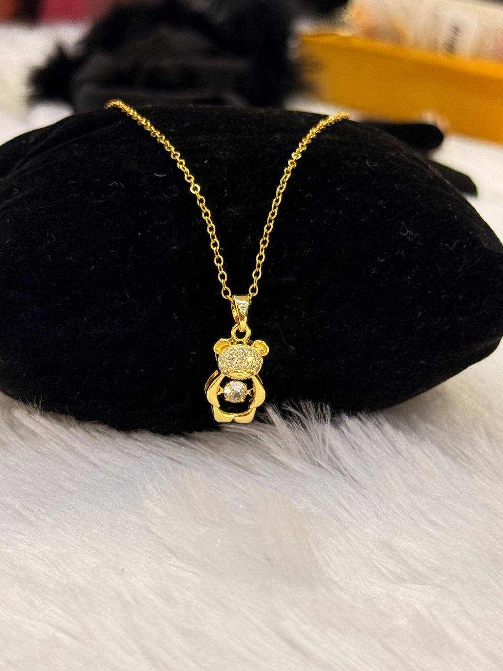 Teddy bear stone pendant