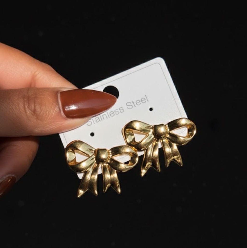 bow pattern anti tarnish earring