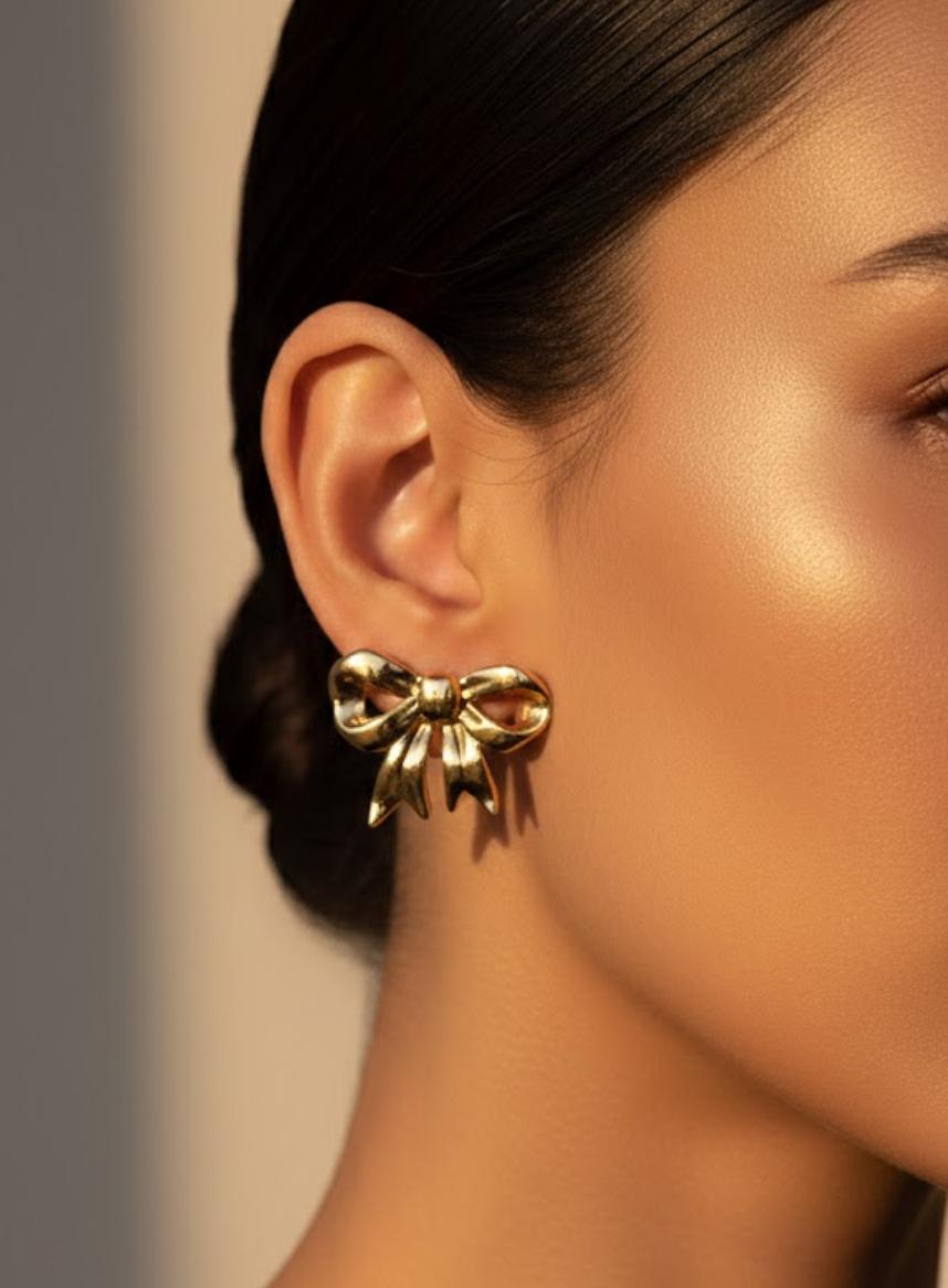 bow pattern anti tarnish earring