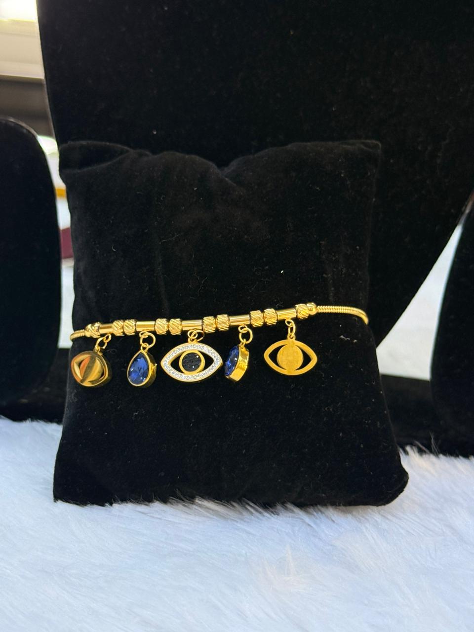 evil eye bracelet with anti tarnish