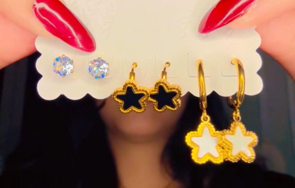 star earrings with combo pack anti tarnish