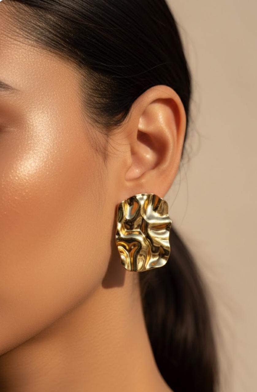 crumpled earrings anti tarnish
