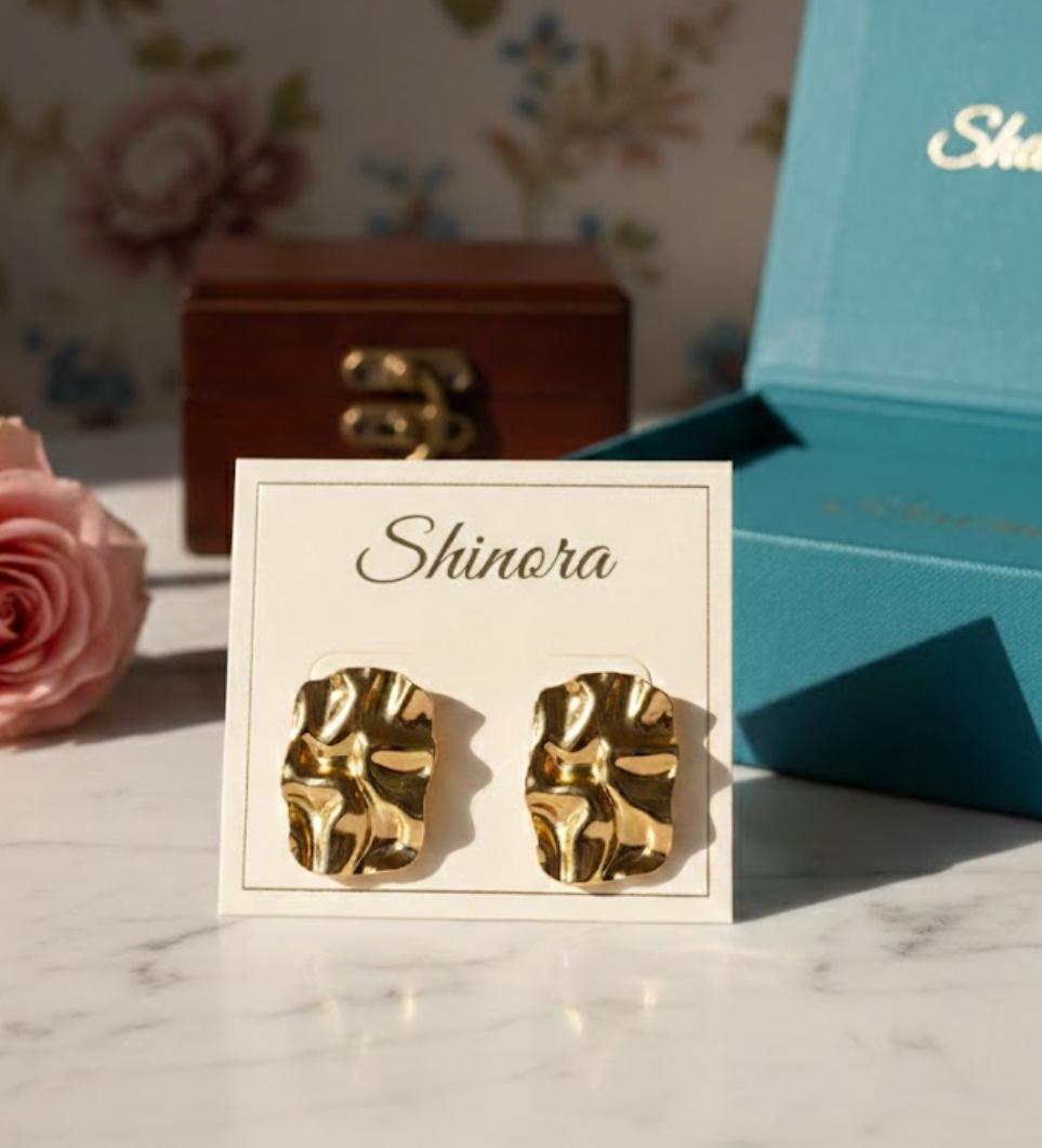 crumpled earrings anti tarnish