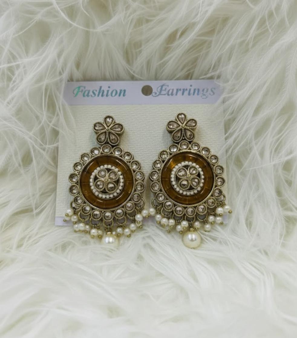 pearl beads jhumkas