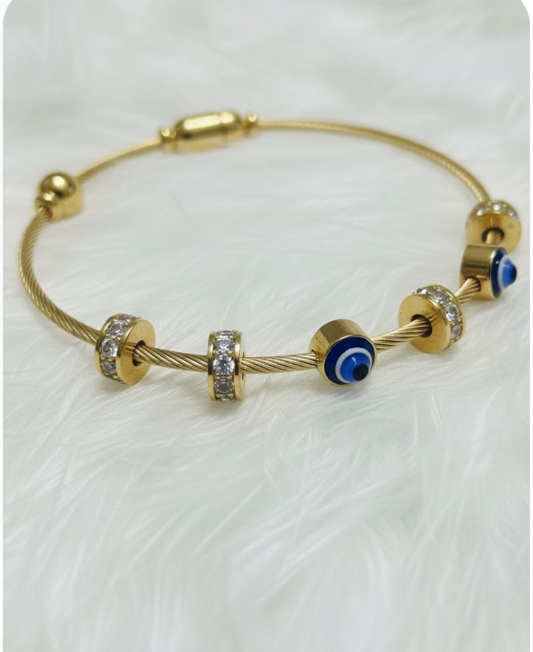 Magnetic Evil Eye Anti Tarnish Bangle