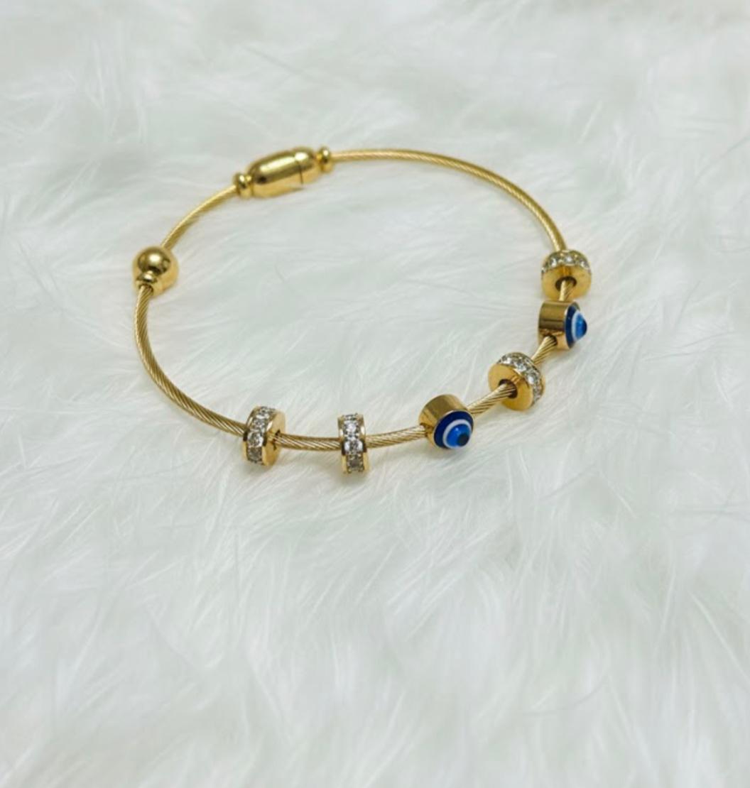 Magnetic Evil Eye Anti Tarnish Bangle