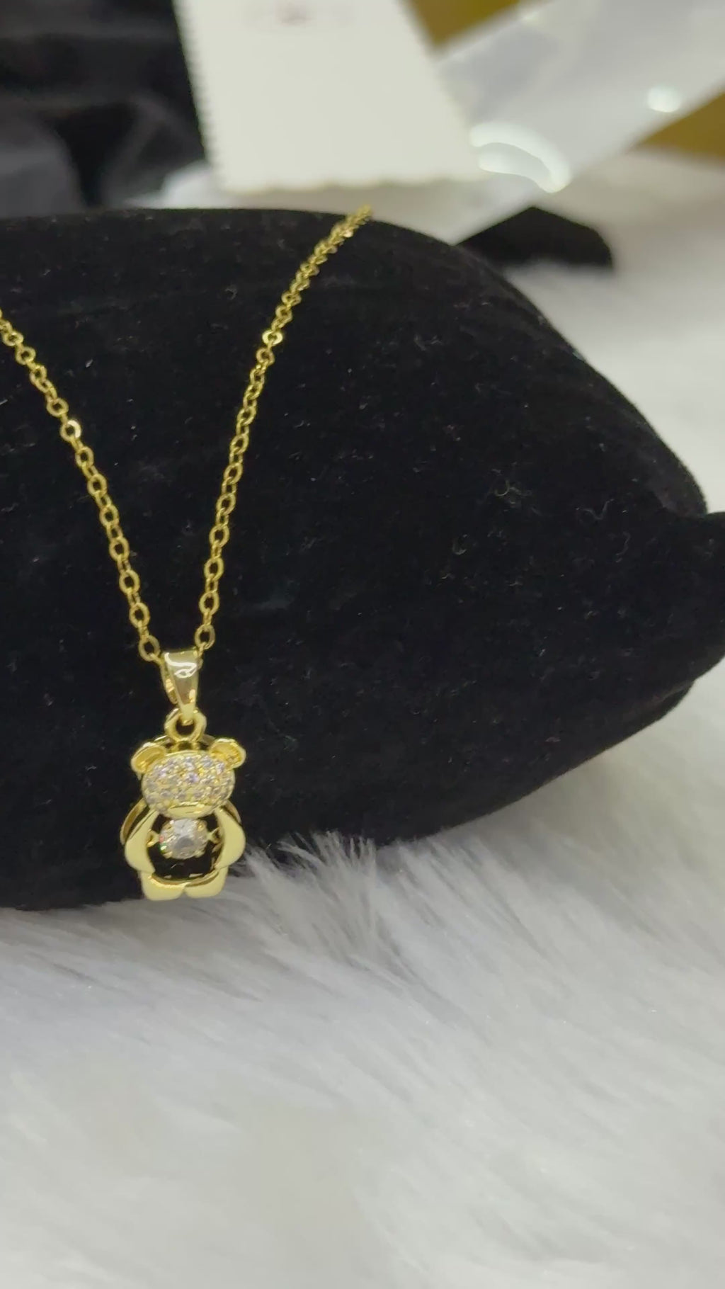 Teddy bear stone pendant