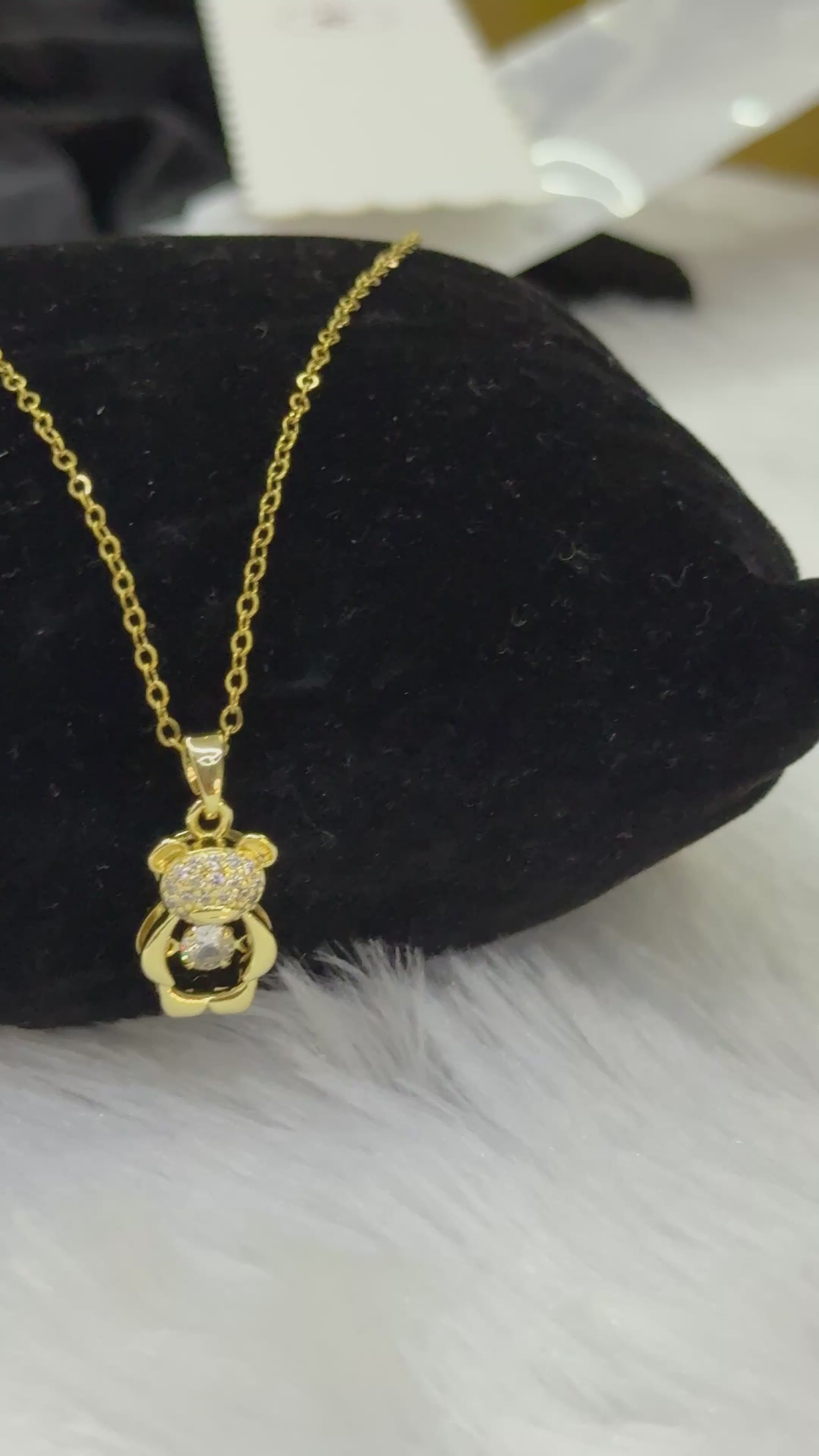 Teddy bear stone pendant