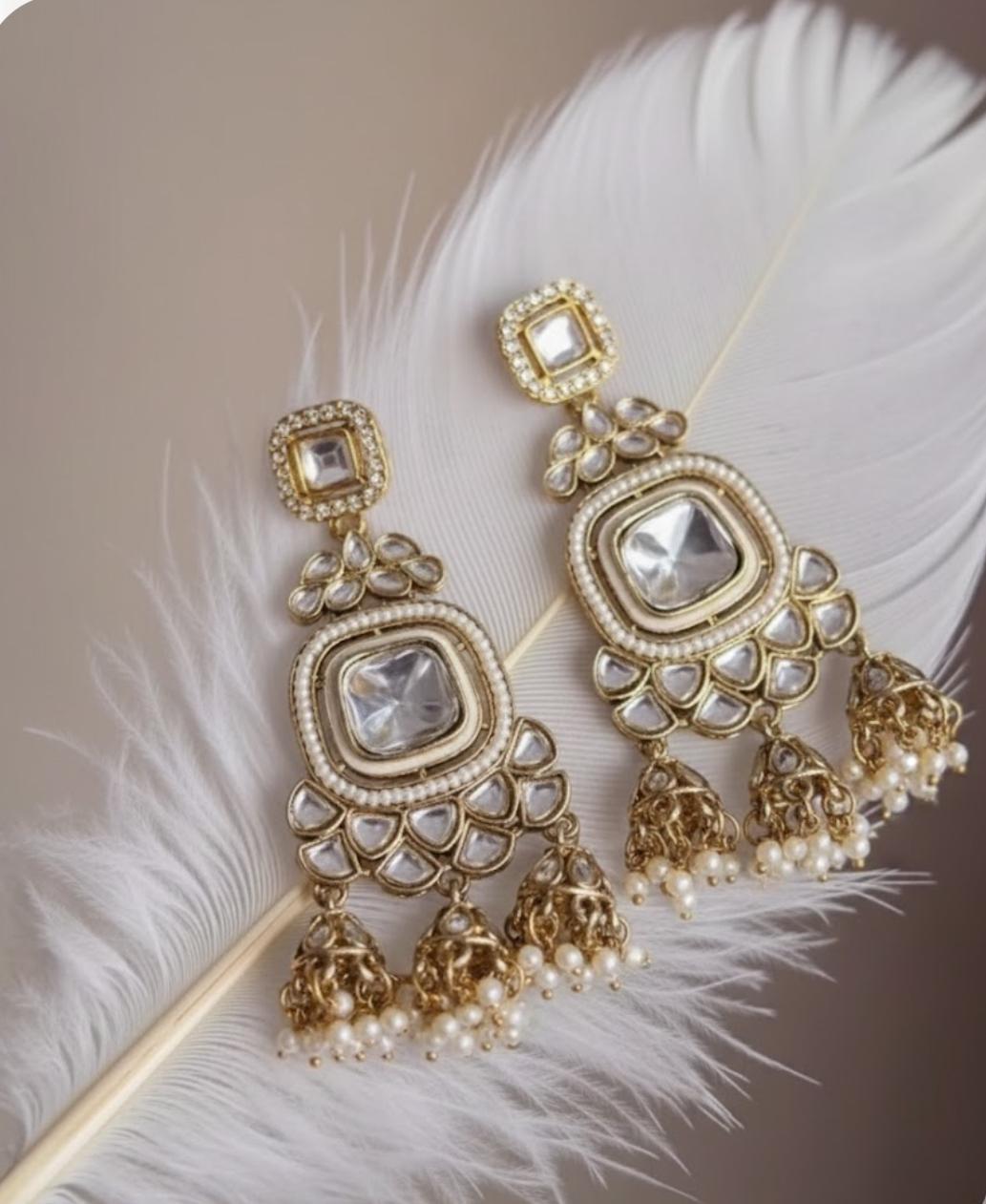 Golden Uncut Earrings